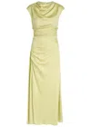 Simkhai Jonathan  Burke Draped Satin Midi Dress In Yellow