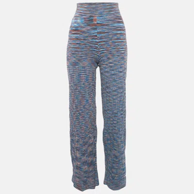 Simkhai Jonathan  Caicos Multicolor Space Knit Wide-leg Trousers In Blue