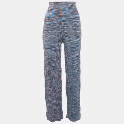 Simkhai Jonathan  Caicos Multicolor Space Knit Wide-leg Trousers In Blue