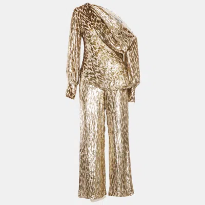 Simkhai Jonathan  Gold Silk And Lurex Top And Pants Set S/ In Multi