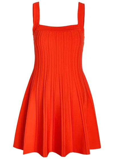 Simkhai Jonathan  Indie Ribbed Knit Mini Dress In Red