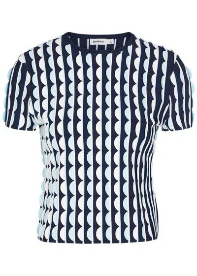 SIMKHAI JONATHAN SIMKHAI KENDRA SCALLOPED KNIT T-SHIRT