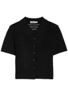 Simkhai Jonathan  Larken Ribbed Mesh-knit Cardigan In Black