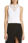Simkhai Macrame Cropped Racer Tank Top