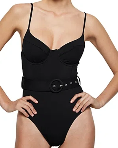 Simkhai Jonathan  Noa Belted Underwire One Piece Swimsuit In Black