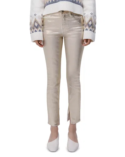 Simkhai Jonathan  Rae High Rise Ankle Skinny Jeans In Gold Foil In Matte Gold