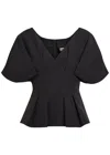 Simkhai Jonathan  Rozen Pleated Cotton-blend Top In Black