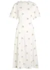 Simkhai Jonathan  Starla Embellished Cotton-blend Poplin Midi Dress In White