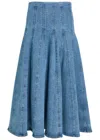 Simkhai Jonathan  Taylan Panelled Stretch-denim Midi Skirt In Blue