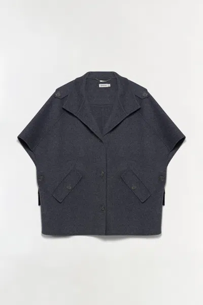 Simkhai Jones Wool Cape Jacket In Heather Grey In Gray