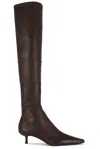 Simkhai Joni Stretch Leather Over-the-knee Boots Hickory In Brown