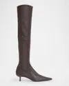 Simkhai Joni Stretch Leather Over-the-knee Boots Hickory In Brown