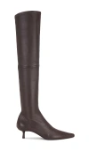 Simkhai Joni Stretch Leather Over-the-knee Boots Hickory In Black