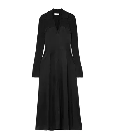 Simkhai Jonny Ribbed-knit Midi Dress In Black