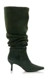 Simkhai Jordi Slouchy Suede Knee Boots In Green