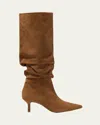 Simkhai Jordi Suede Kitten-heel Boots In Brown