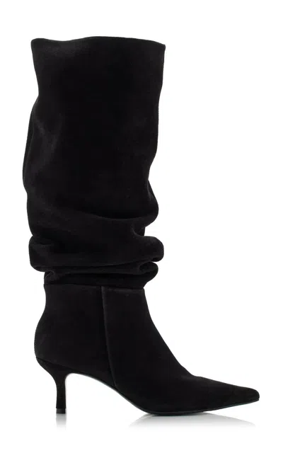 SIMKHAI JORDI SUEDE SLOUCH BOOT IN BLACK