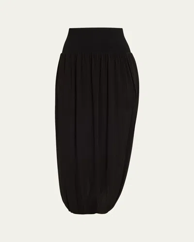 Simkhai Jordiana Draped Midi Skirt In Black