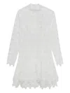 Simkhai Joy Guipure Lace Long-sleeve Mini Dress In White