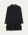 Simkhai Mccall Cage Crochet Embroidery Mini Dress In Black