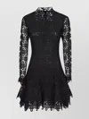Simkhai Joy Lace Mock Neck Mini Dress