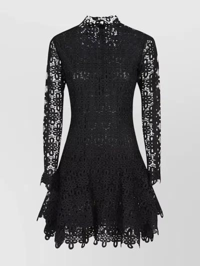 Simkhai Joy Lace Mock Neck Mini Dress In Black