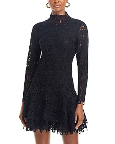 SIMKHAI JOY LACE MOCK NECK MINI DRESS