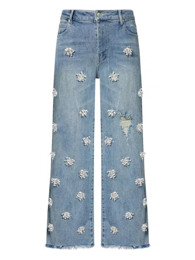 SIMKHAI JUDE EMBELLISHED FRAYED JEANS