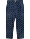Simkhai Judson Logo-jacquard Straight-leg Jeans In Blue