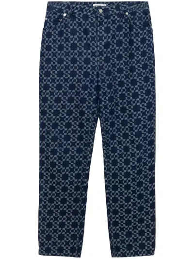Simkhai Judson Logo-jacquard Straight-leg Jeans In Blue