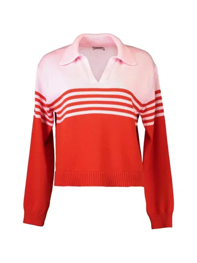 Simkhai Jules Striped Sweater In Red