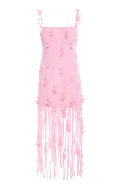 Simkhai Juliana Linen-cotton Midi Dress In Pink