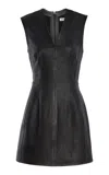 Simkhai Juliette Lambskin Mini Dress In Black