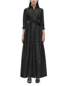 Simkhai Julip Belted Taffeta Gown In Black