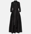 Simkhai Julip Belted Taffeta Gown In Black