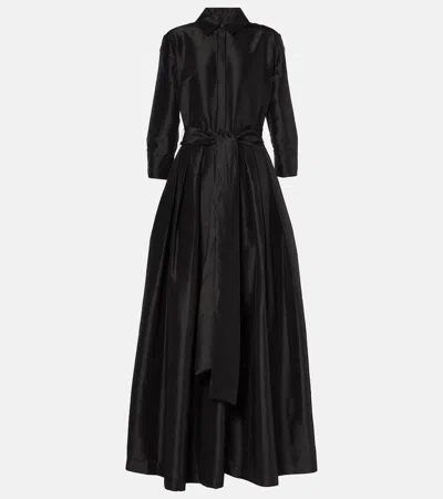 Simkhai Julip Belted Taffeta Gown In Black