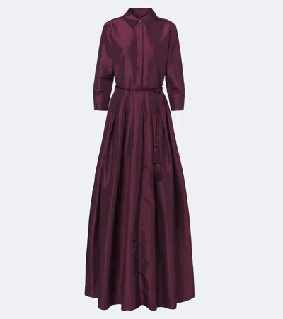 Simkhai Julisse Pleated Taffeta Gown In Red