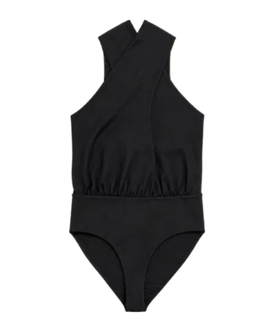 Simkhai Juno Knit Halter Bodysuit In Black