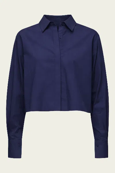 Simkhai Kacey Cotton Lace Shirt In Midnight In Blue