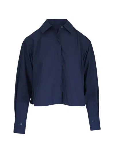 Simkhai Kacey Lace Pleated Shirt In Blue