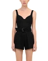 Simkhai Kai Bustier Linen Romper In Black