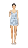 Simkhai Kai Bustier Romper In Baby Blue