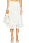 Simkhai Kaius Lace-trimmed Line-blend Midi Skirt In Ivory