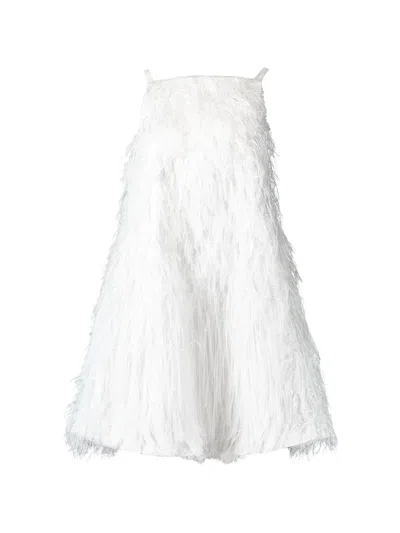 Simkhai Kalla Feather-effect Mini Dress In White