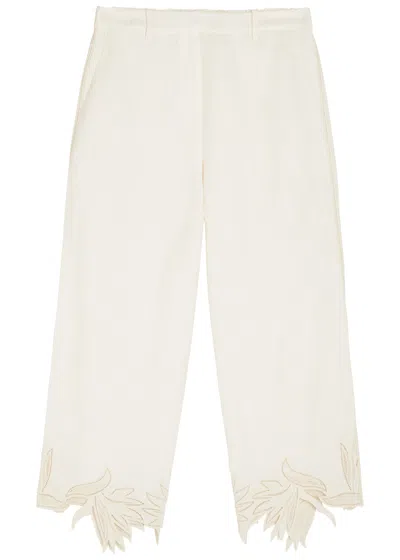 Simkhai Kallin Cropped Linen-blend Trousers In White