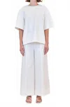 Simkhai Kallin Cropped Wide Leg Pant In White In White