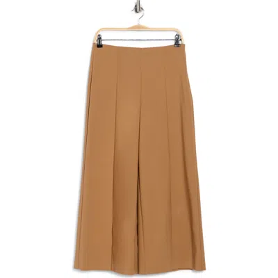Simkhai Kallin High Waist Cropped Wide Leg Pants In Brown