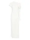 Simkhai Kally Draped Asymmetric-shoulder Maxi Dress In White