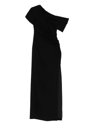 Simkhai Kally Draped One-shoulder Midi Dress In Black