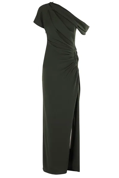 Simkhai Kally Sl Draped Midi Dress In Green